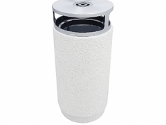 Cos de gunoi stradal Marbella din beton cu aspect de marmura alba 53×88 cm